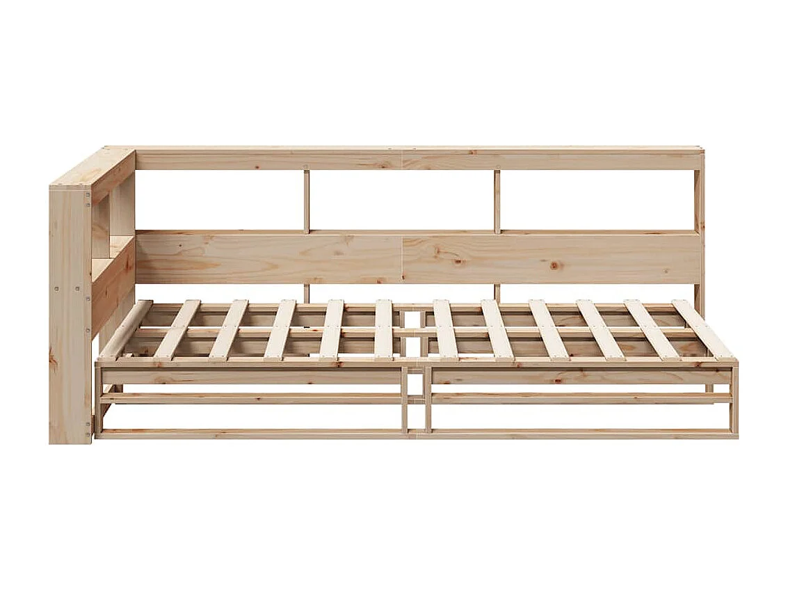 Cama con estantería sin colchón madera maciza de pino 90x200 cm
