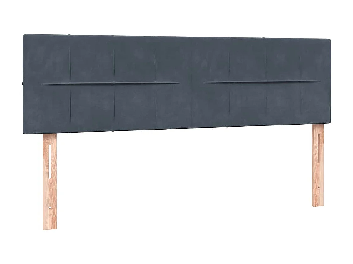 Cama box spring con colchón terciopelo gris oscuro 160x210 cm