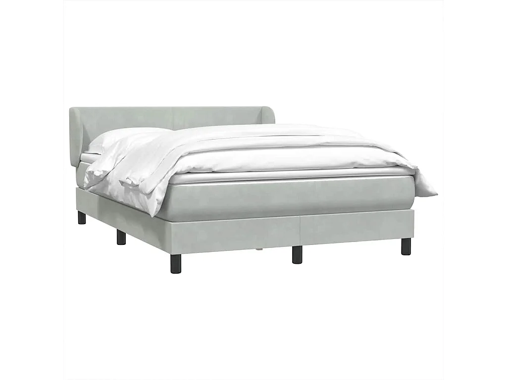 Boxspring met matras fluweel lichtgrijs 160x220 cm