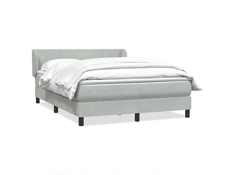Boxspring met matras fluweel lichtgrijs 160x220 cm