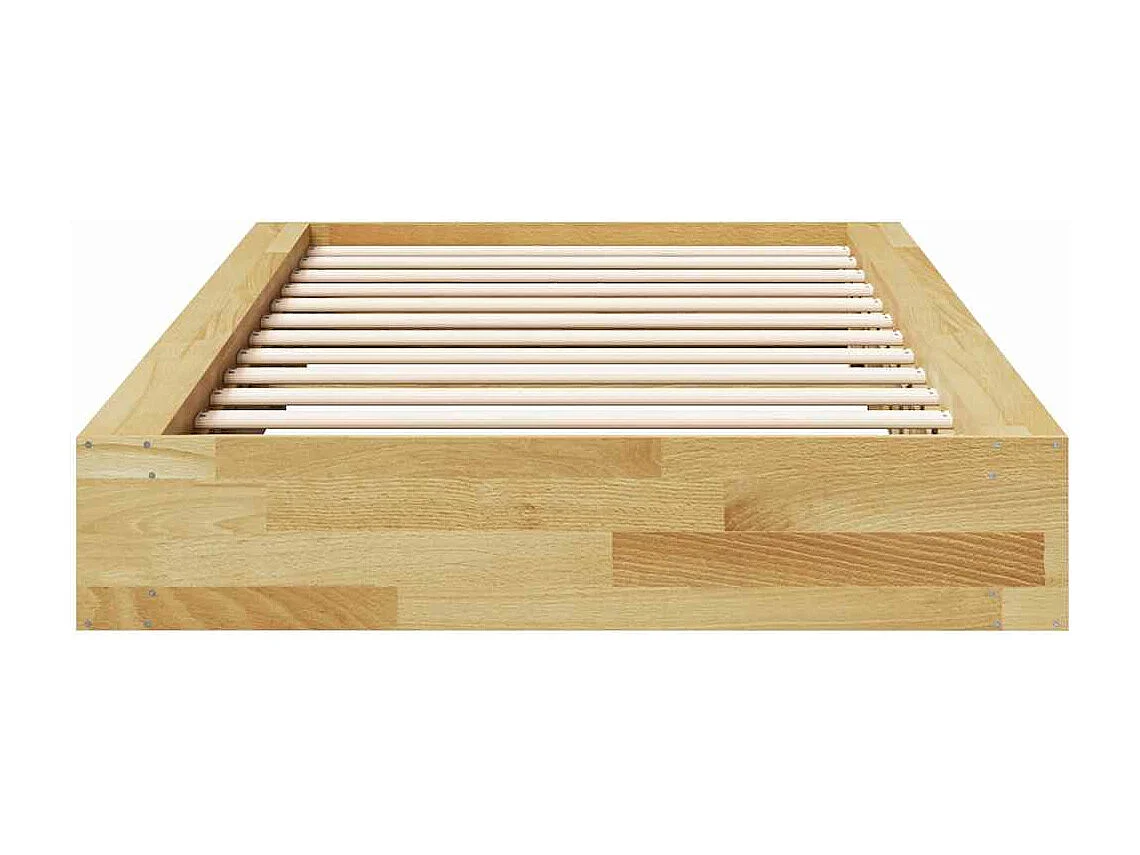 Cadre de lit sans matelas 100x200 cm bois massif de chêne
