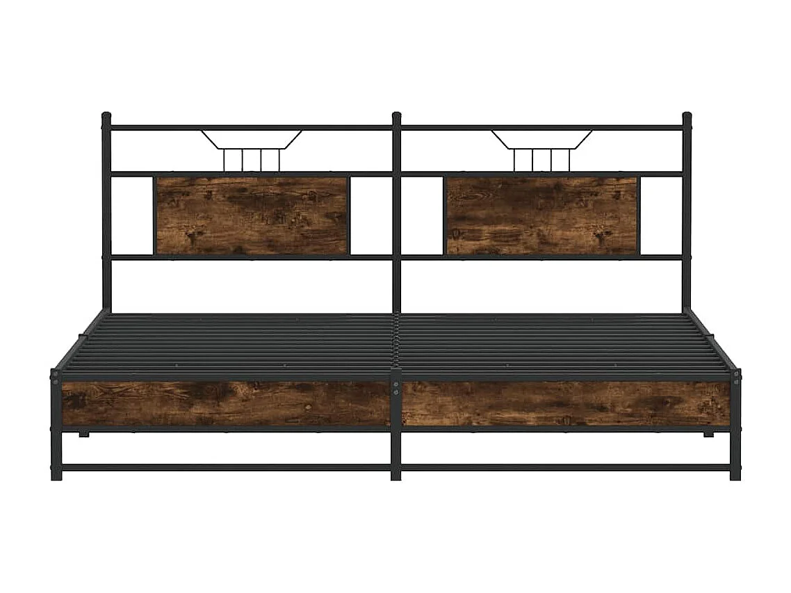 Cadre de lit sans matelas chêne fumé 160x200 cm bois ingénierie