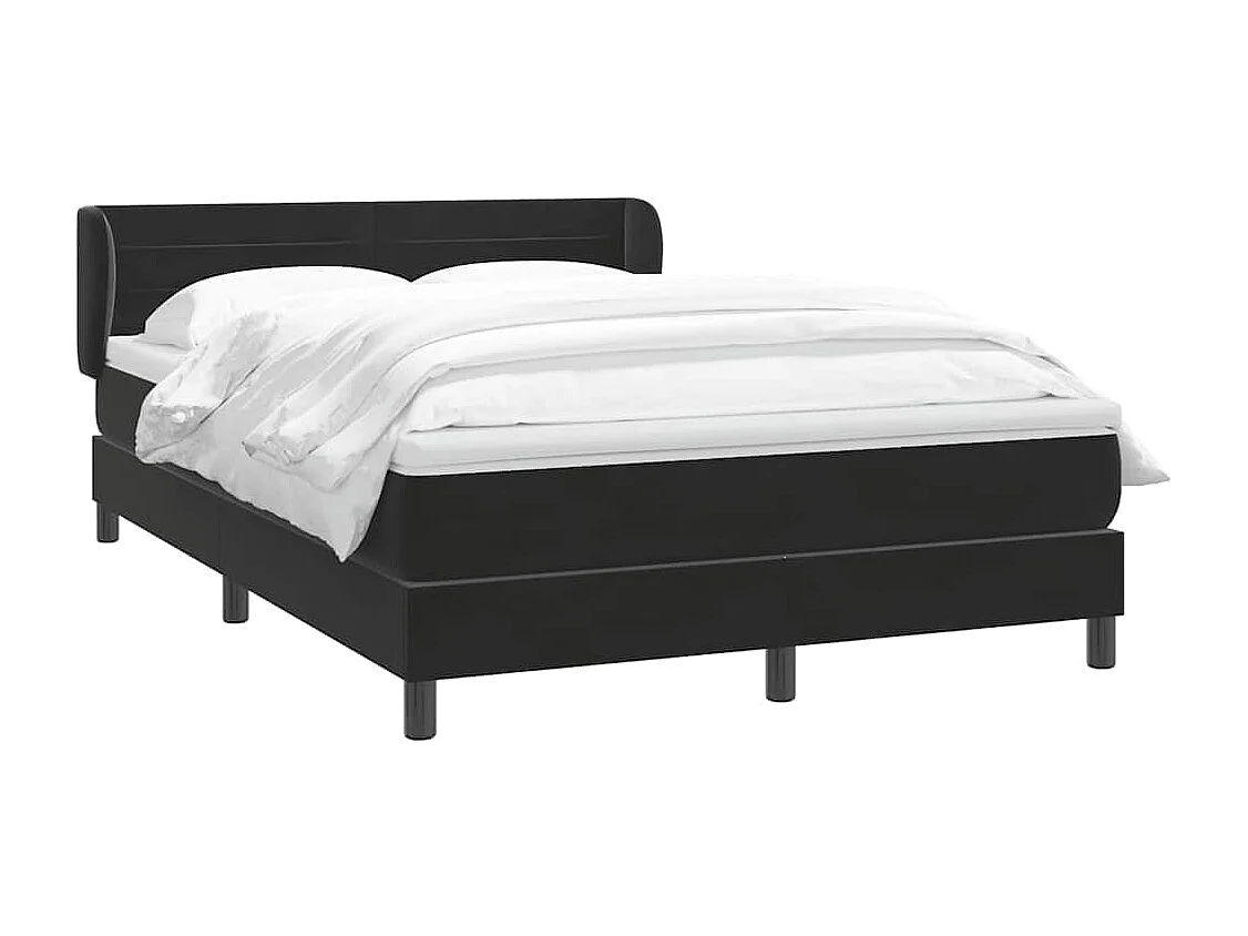 Cama com molas/colchão 140x220 cm veludo preto