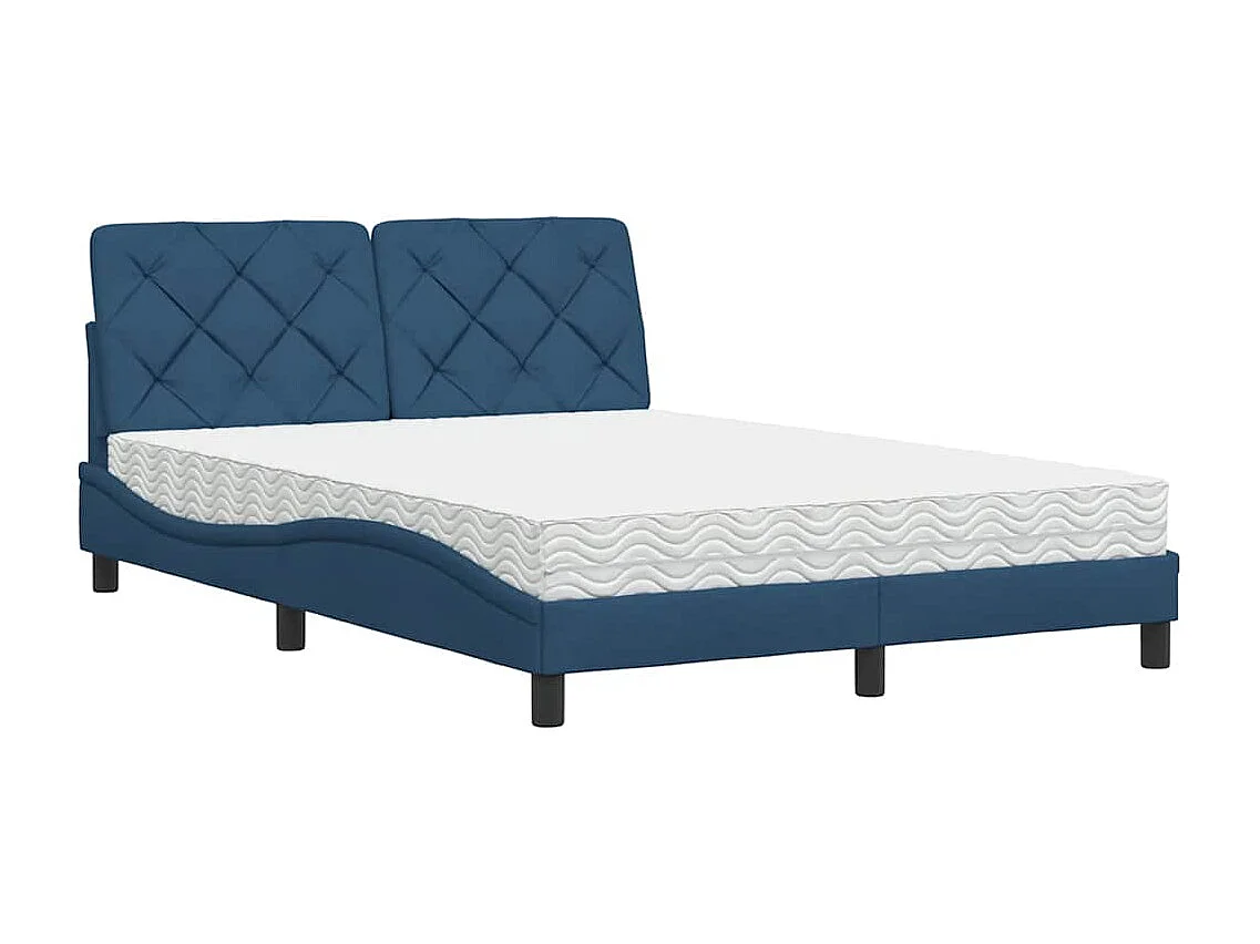 Bed met matras stof blauw 120x200 cm