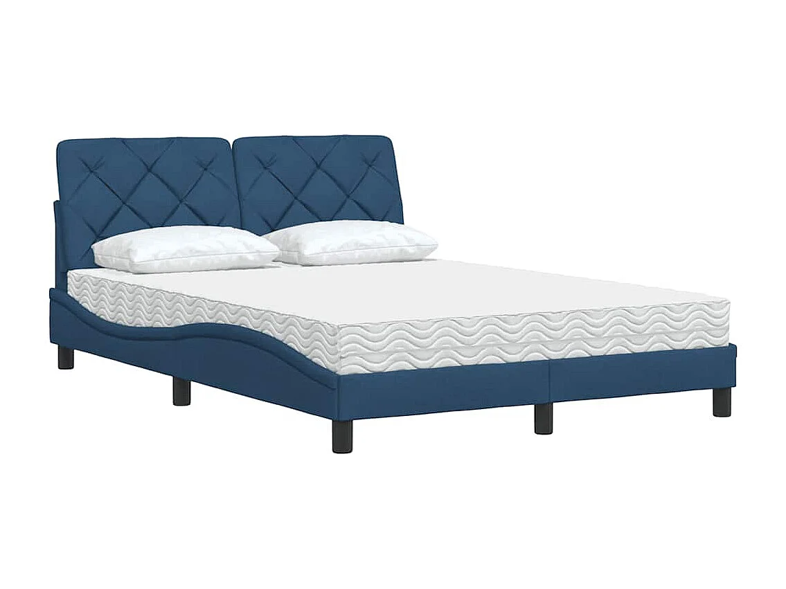Bed met matras stof blauw 120x200 cm