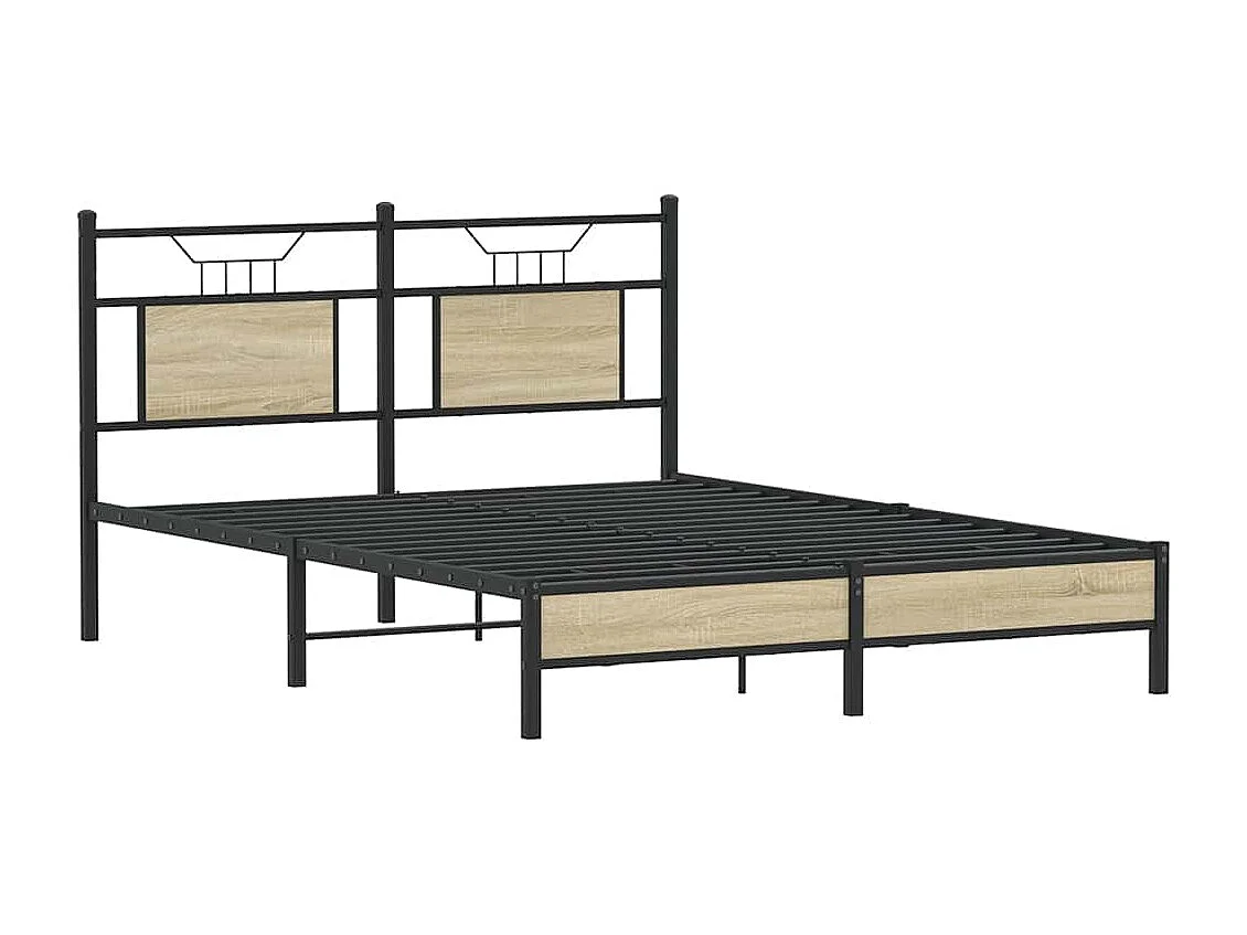 Cadre de lit sans matelas chêne sonoma 137x190 cm