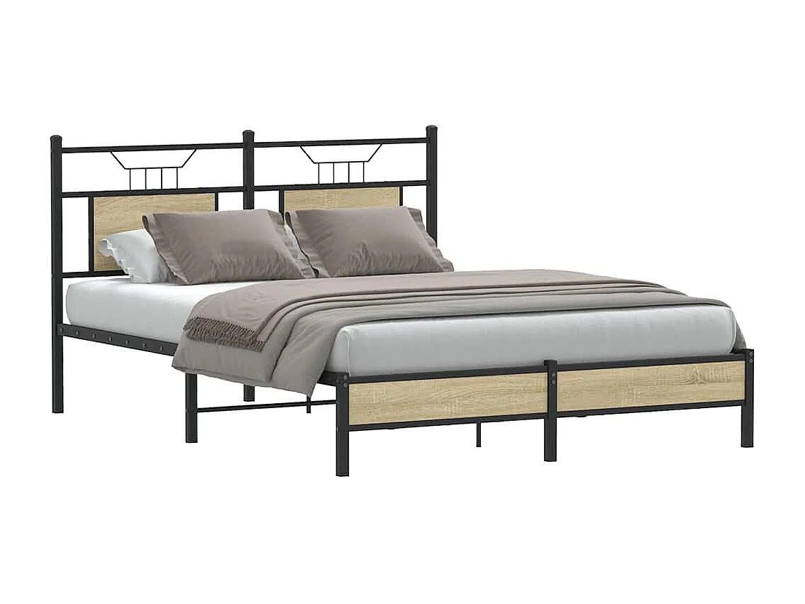 Bedframe zonder matras hout sonoma eikenkleurig 137x190 cm