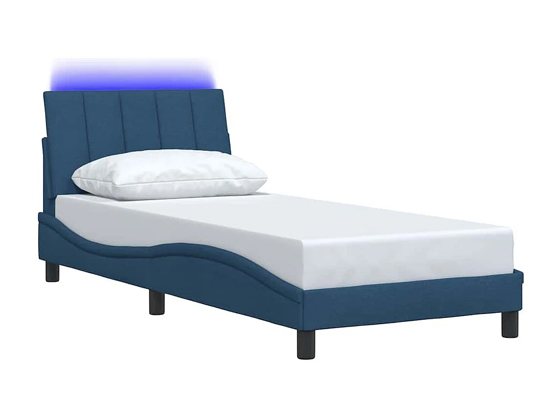 Cadre de lit sans matelas bleu 80x200 cm tissu