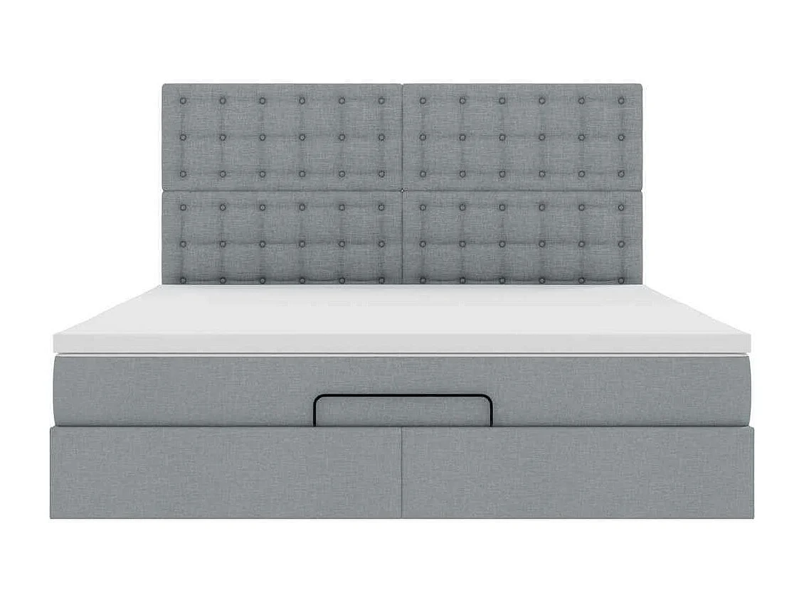 Cadre de lit ottoman avec matelas taupe 180x200 cm tissu