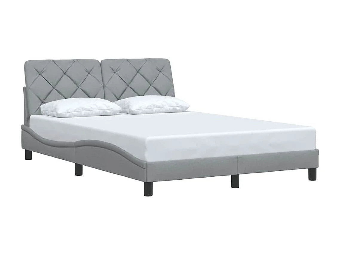 Cadre de lit sans matelas gris clair 140x190 cm tissu