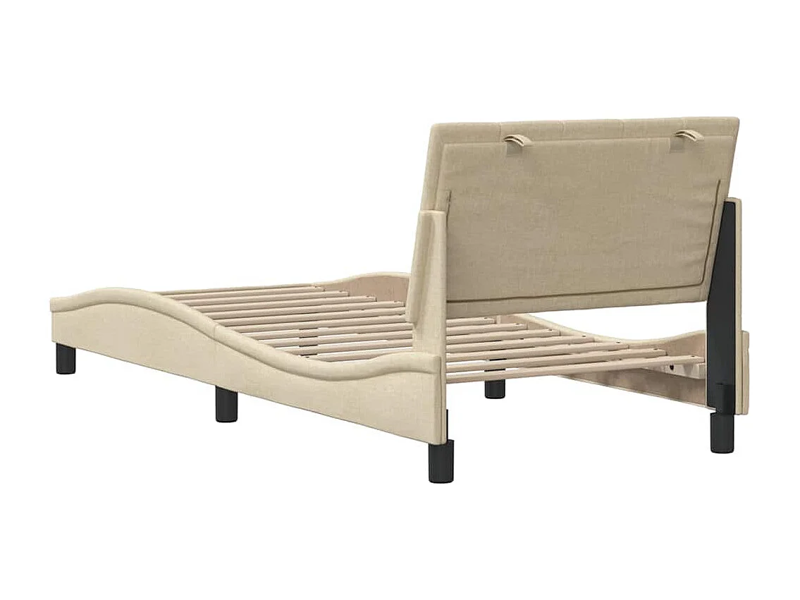 Bedframe zonder matras "Hanko" 80x200 cm stof crèmekleurig