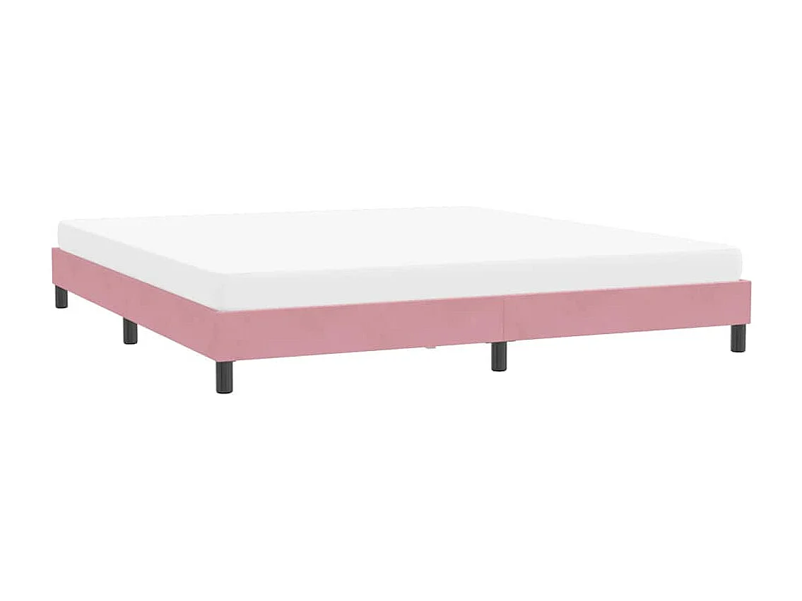 Cadre de lit sans matelas rose 200x210 cm velours
