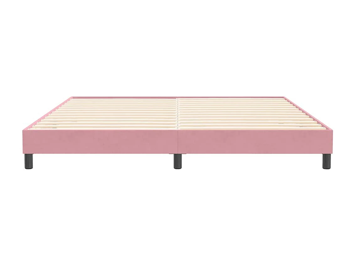 Cadre de lit sans matelas rose 200x210 cm velours