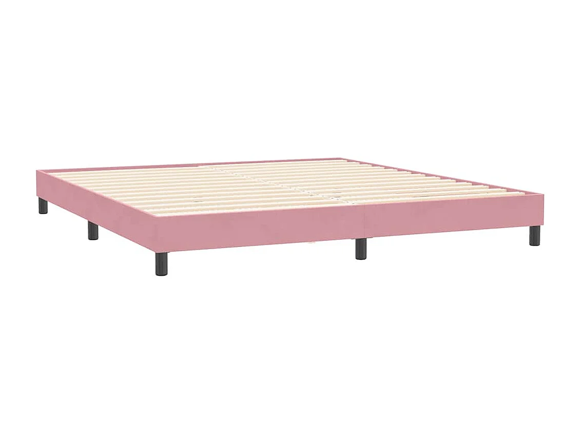 Cadre de lit sans matelas rose 200x210 cm velours