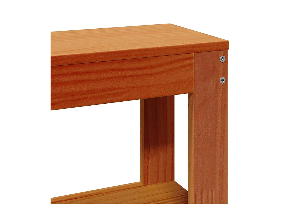 Estrutura cama com cabeceira 140x190cm pinho maciço castanho-mel