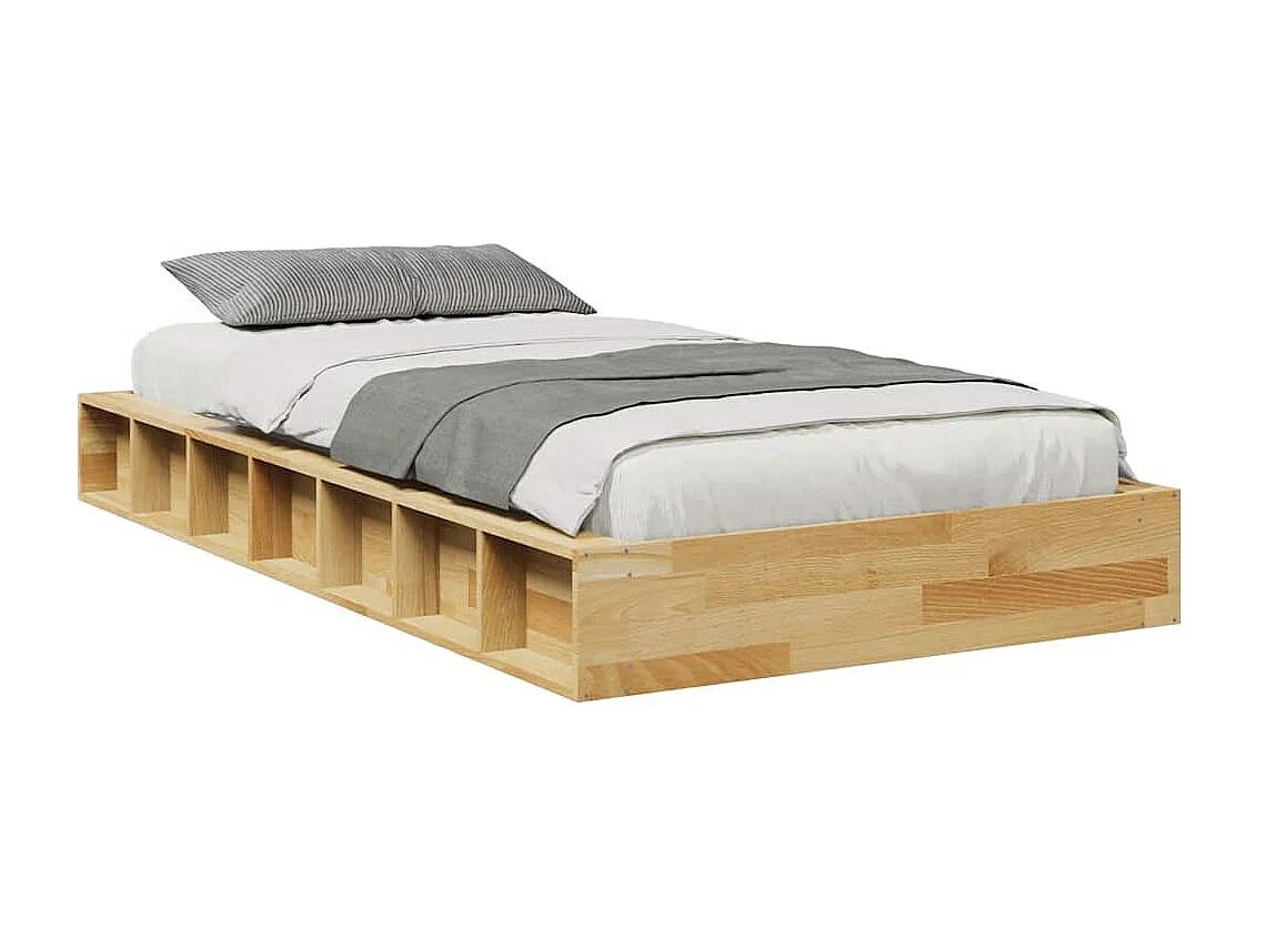 Cadre de lit sans matelas 90x200 cm bois massif de chêne