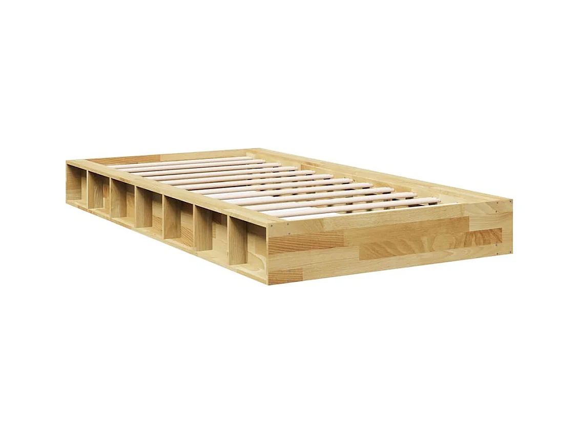 Cadre de lit sans matelas 90x200 cm bois massif de chêne