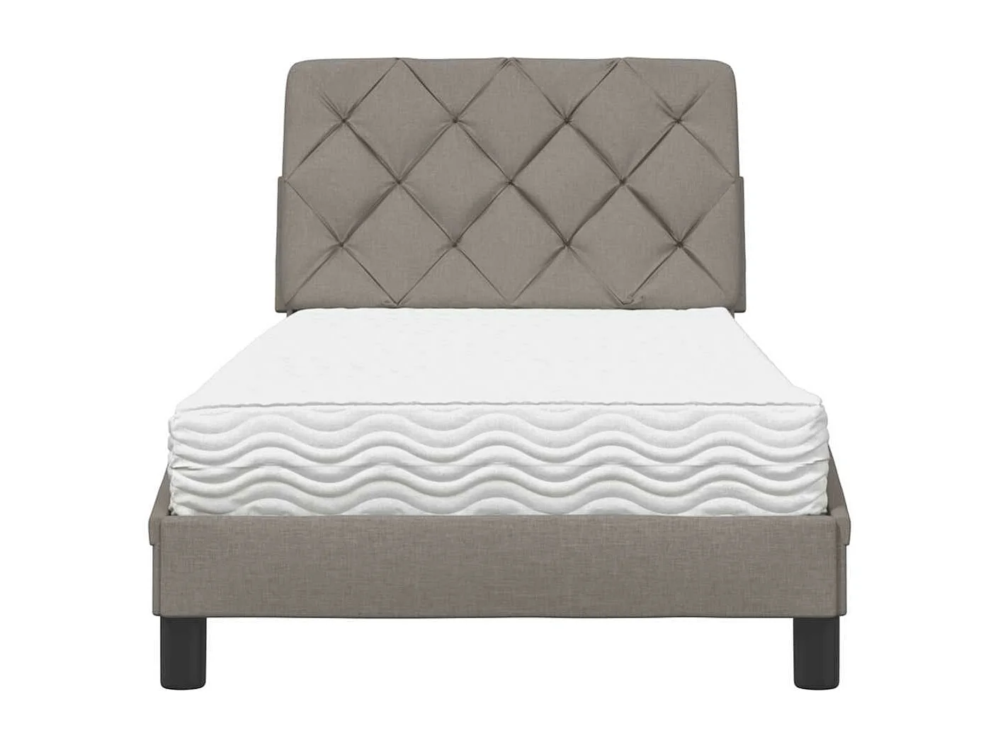 Lit avec matelas taupe 80x200 cm tissu