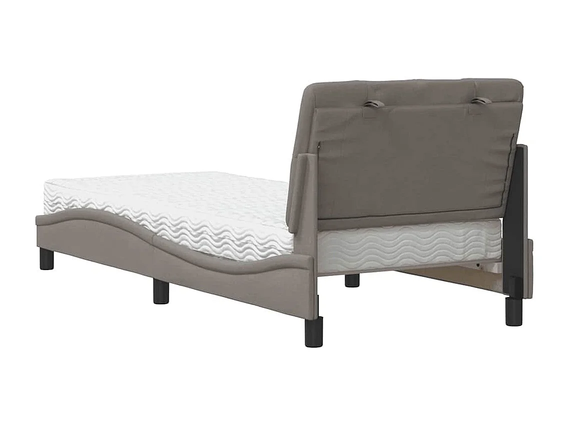 Bed met matras stof taupe 80x200 cm
