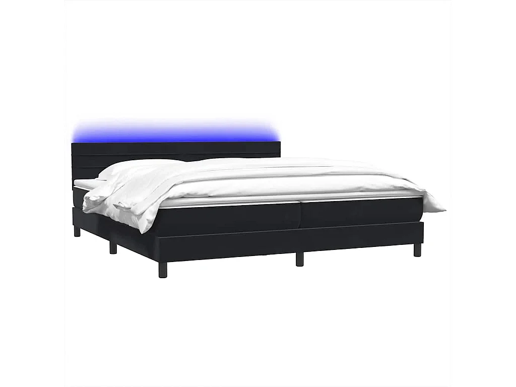 Cama com molas/colchão 180x210 cm veludo preto