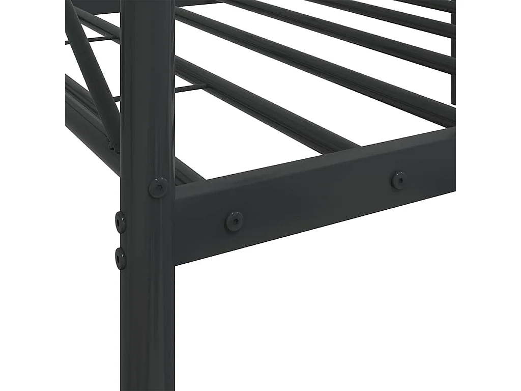 Sofá cama sin colchón terciopelo negro 90x190 cm acero