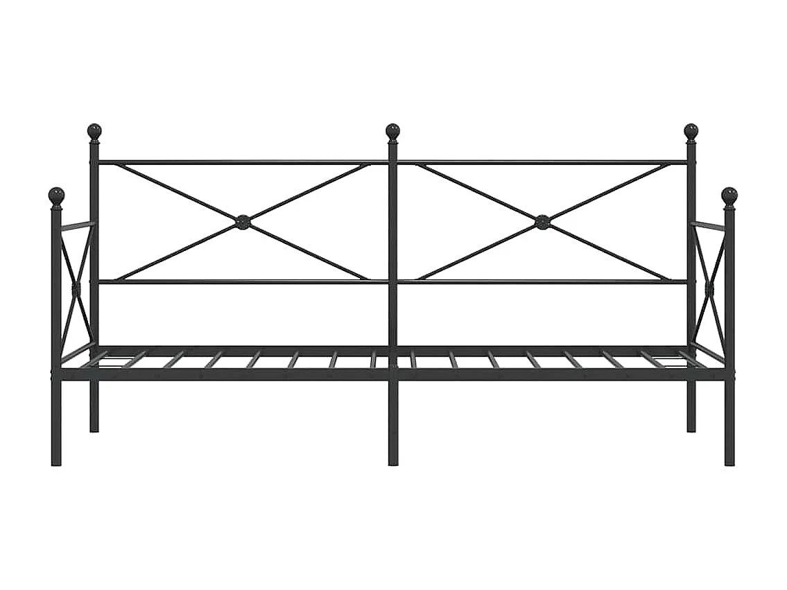 Sofá cama sin colchón terciopelo negro 90x190 cm acero