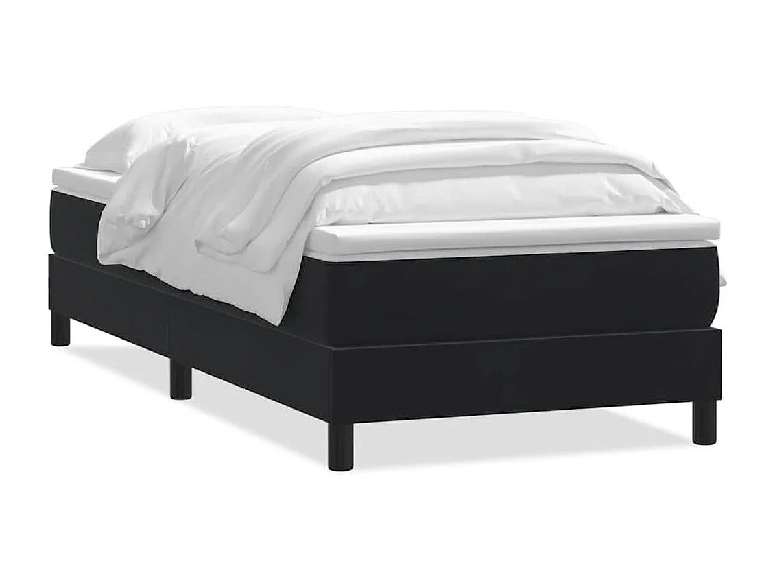 Sommier à lattes de lit avec matelas noir 90x210 cm velours