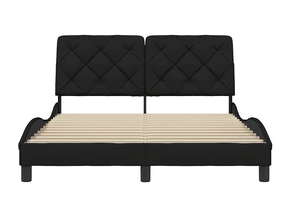 Cadre de lit sans matelas noir 120x200 cm tissu