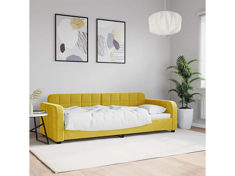 Lit de repos jaune 80x200 cm velours