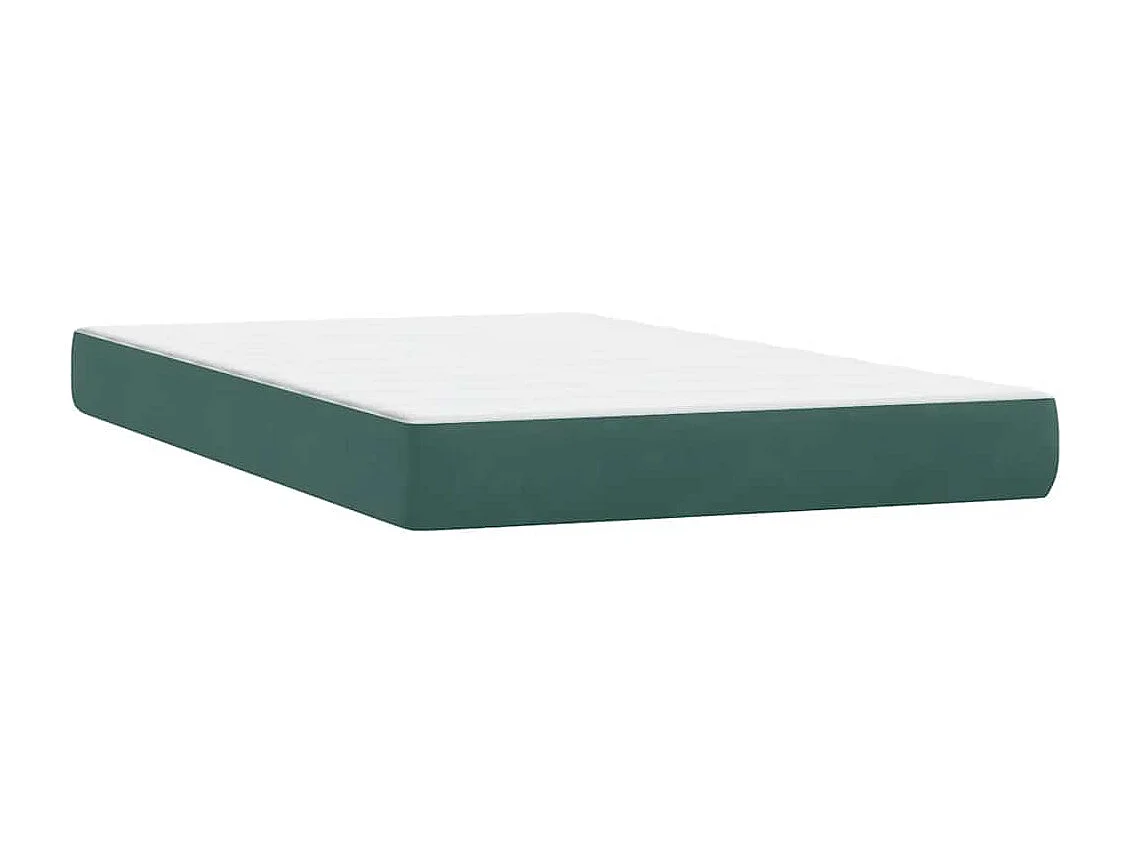 Cama box spring con colchón terciopelo verde oscuro 120x220 cm