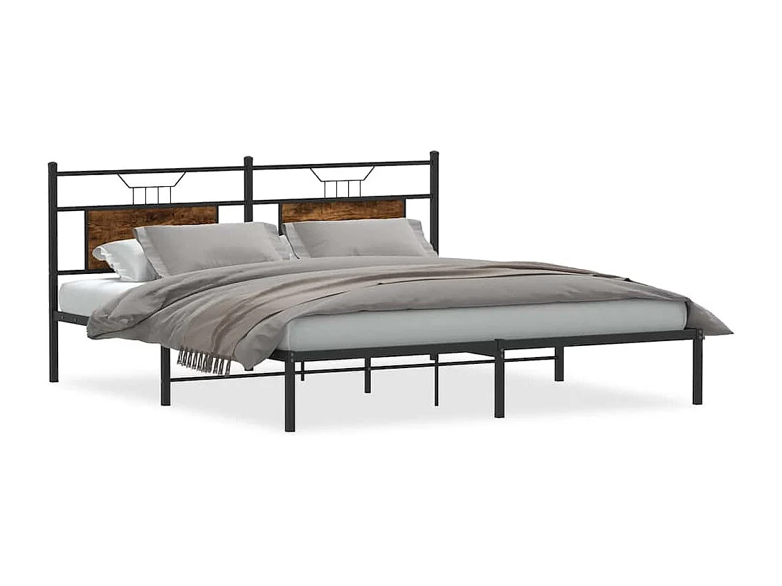 Bedframe zonder matras hout gerookt eikenkleurig 160x200 cm