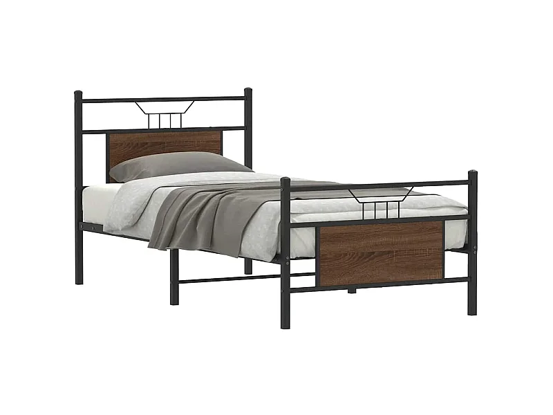 Cadre de lit sans matelas chêne marron 90x200cm bois ingénierie