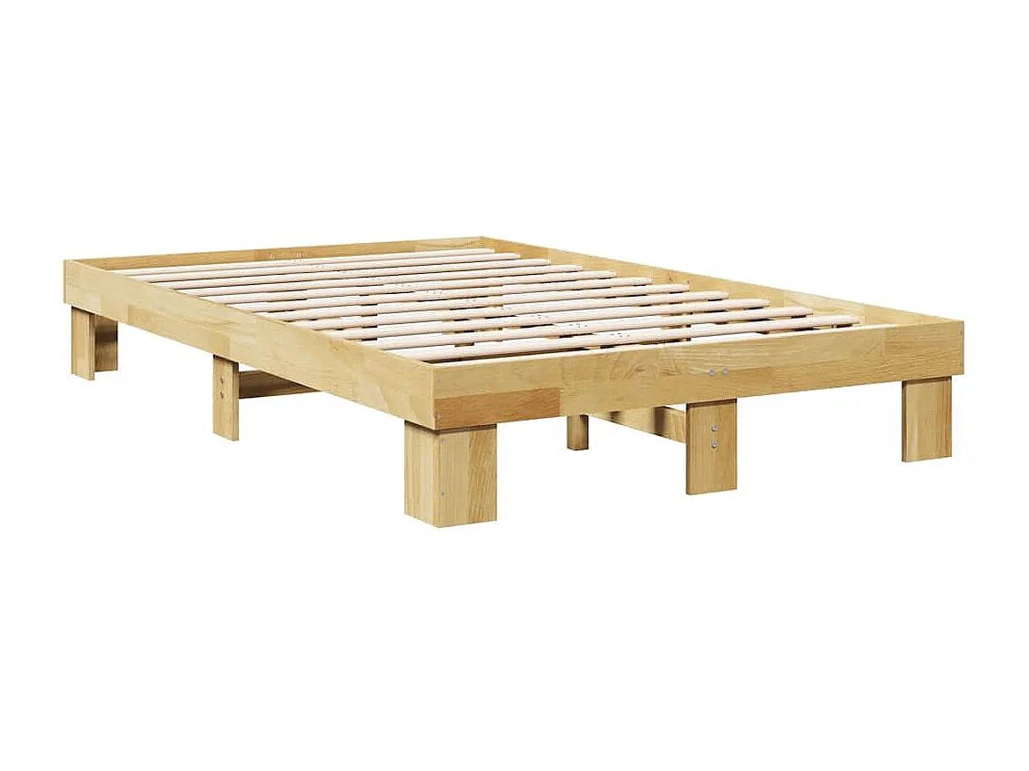 Cadre de lit sans matelas 120x200 cm bois massif de chêne