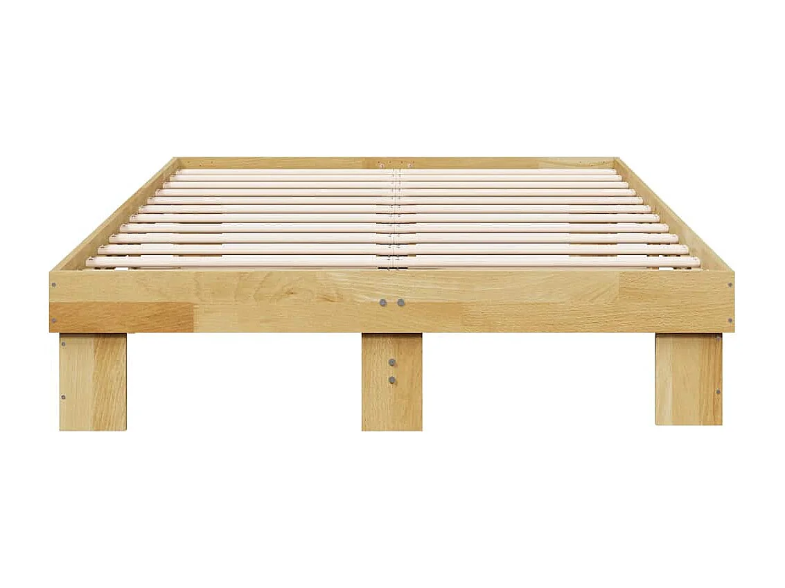 Cadre de lit sans matelas 120x200 cm bois massif de chêne