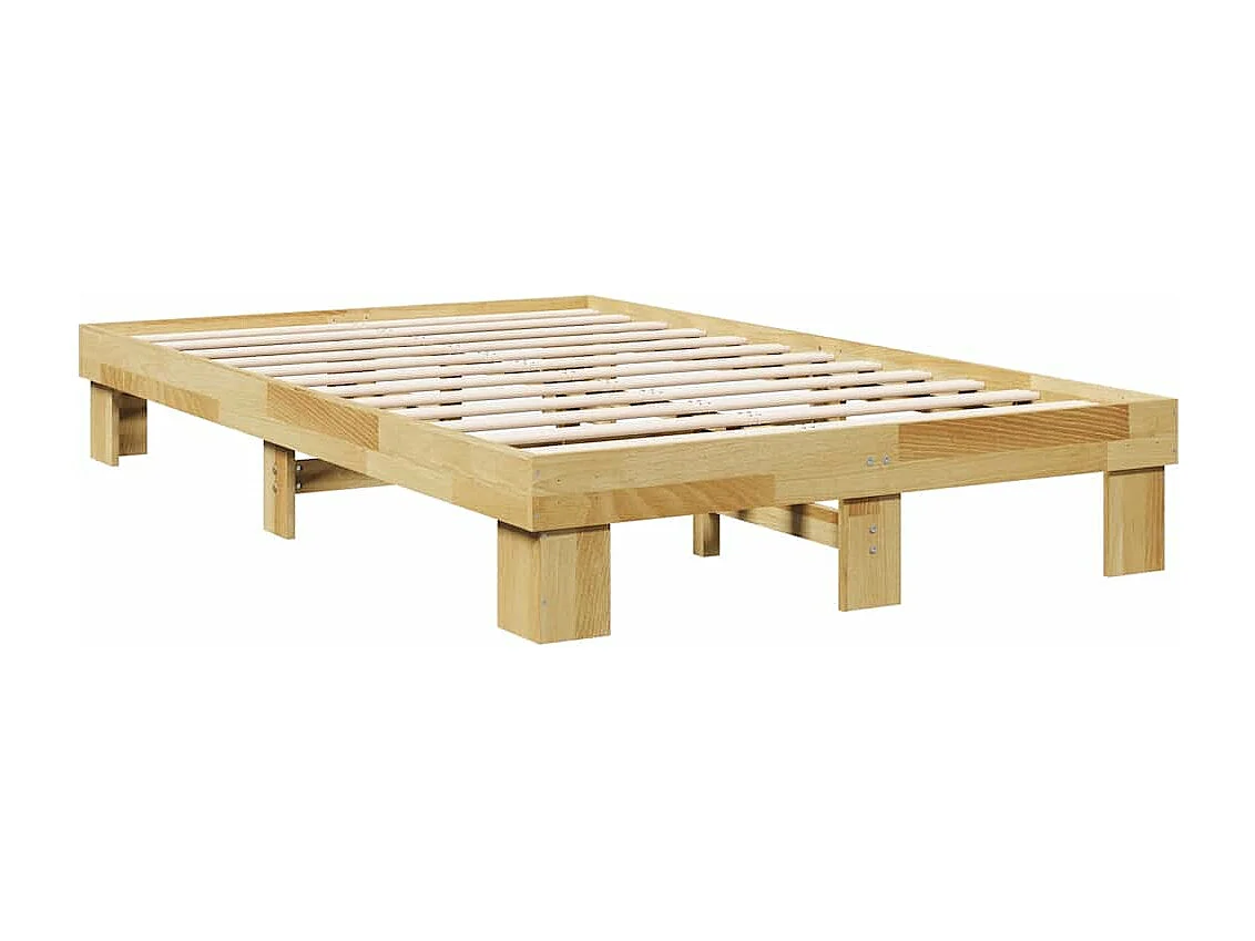Cadre de lit sans matelas 120x200 cm bois massif de chêne