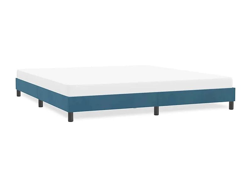 Cadre de lit sans matelas bleu foncé 180x210 cm velours