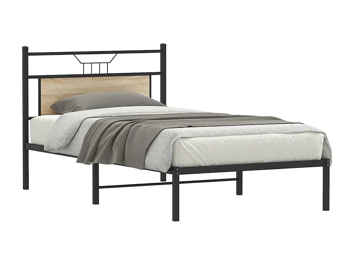 Cadre de lit sans matelas chêne sonoma 100x190 cm