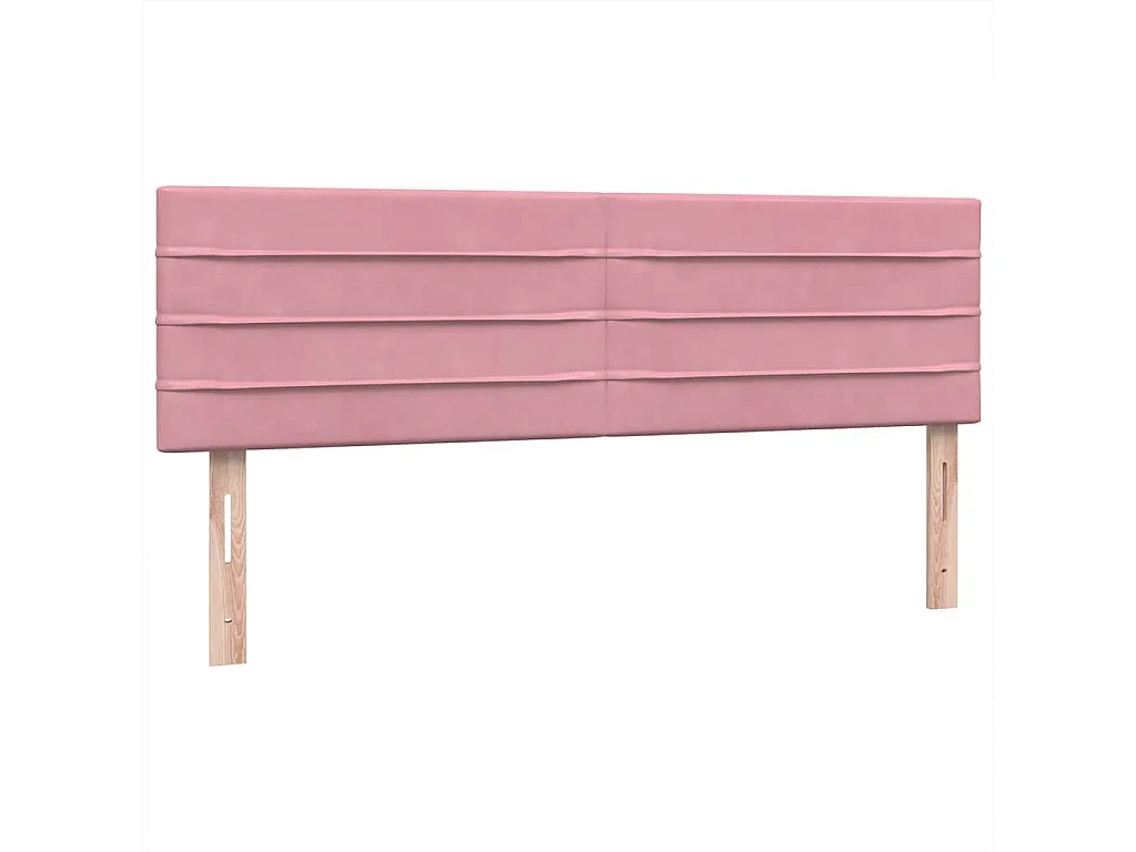 Cama box spring con colchón terciopelo rosa 140x220 cm