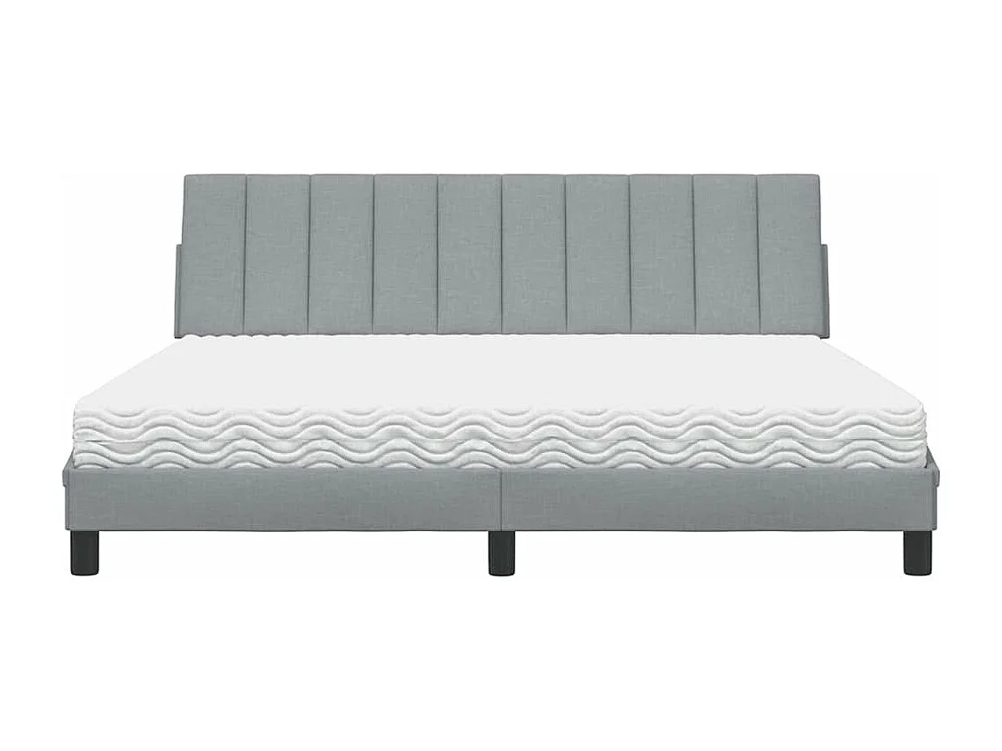 Bed met matras "Hanko" stof lichtgrijs 180x200 cm