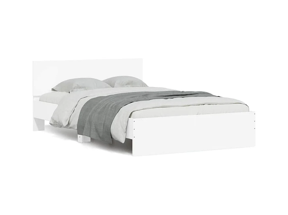 Bedframe met hoofdeinde en LED wit 120x200 cm