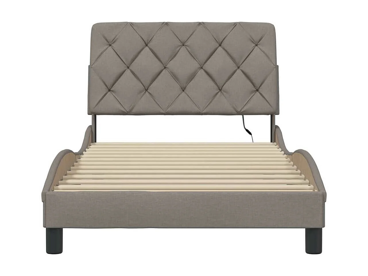 Cadre de lit avec LED sans matelas taupe 100x200 cm tissu