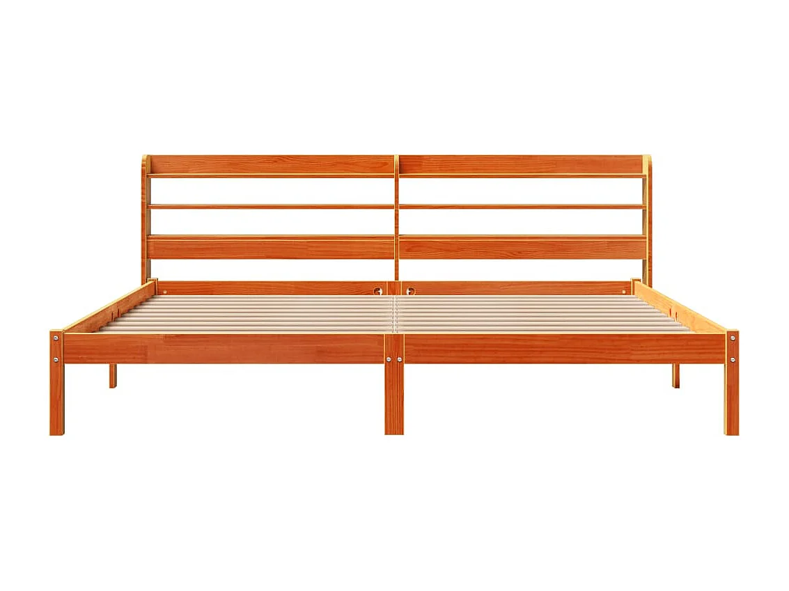 Cadre de lit et tête de lit sans matelas cire marron 180x200 cm