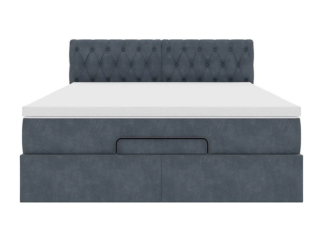 Estructura cama otomana con colchón gris oscuro 140x200cm