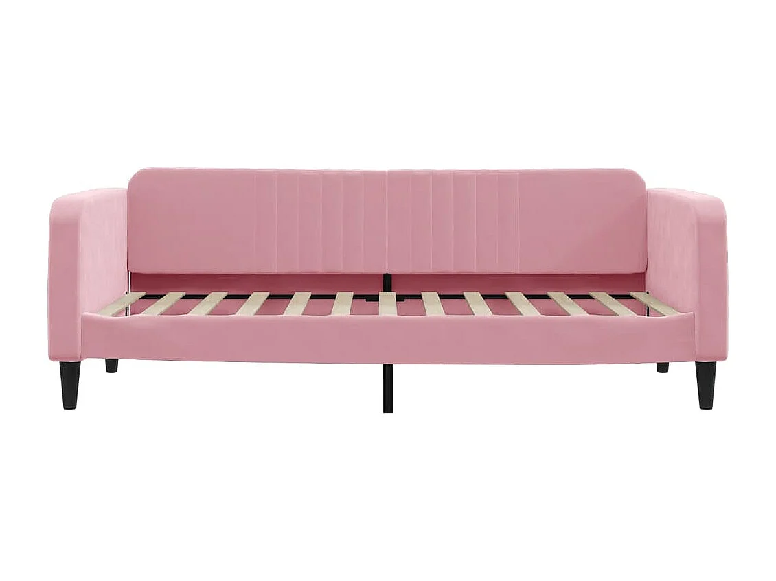 Lit de jour avec matelas rose 90x200 cm velours