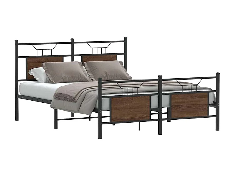 Estructura de cama sin colchón madera marrón roble 150x200 cm