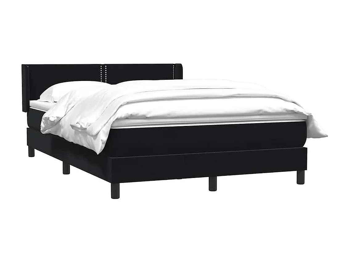 Cama com molas/colchão 160x220 cm veludo preto