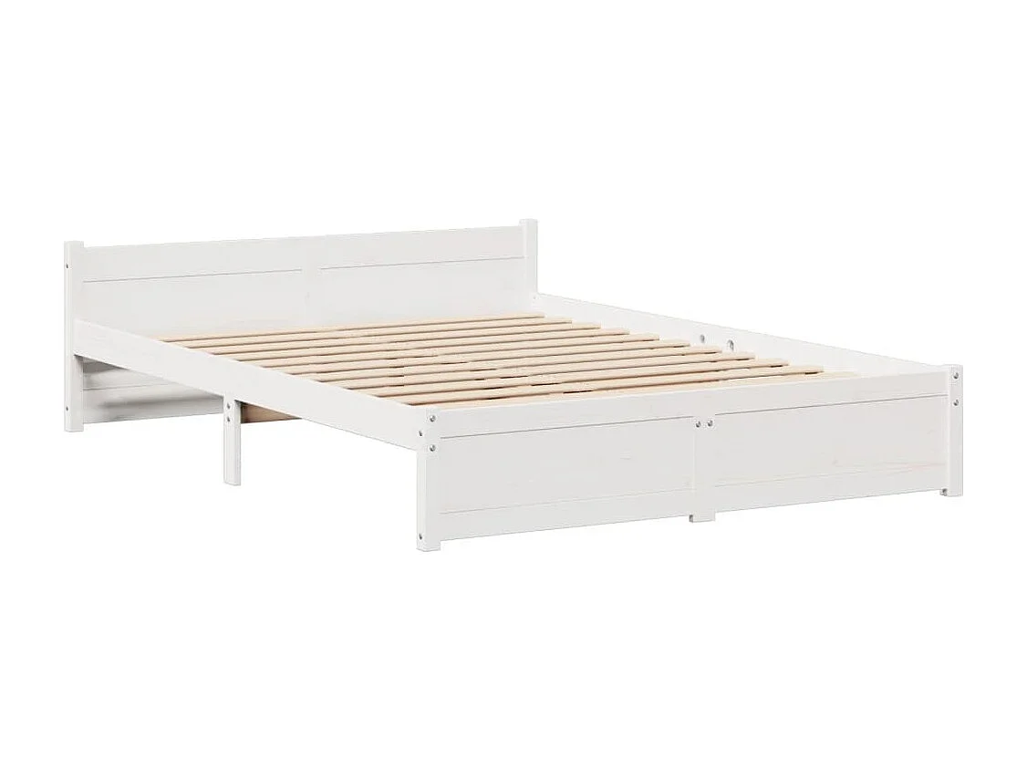 Cadre de lit avec tête de lit sans matelas blanc 120x200 cm