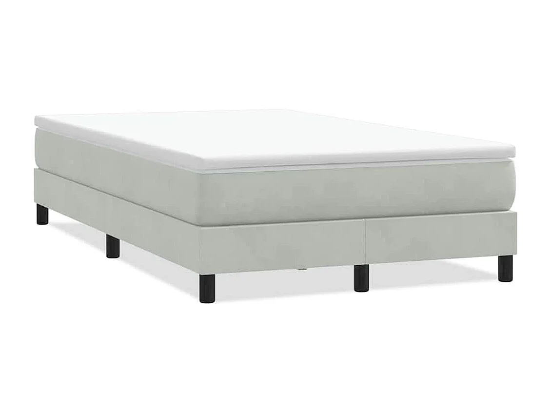 Box Cama de primavera sem Colchão Cinzento Claro 120x210 cm