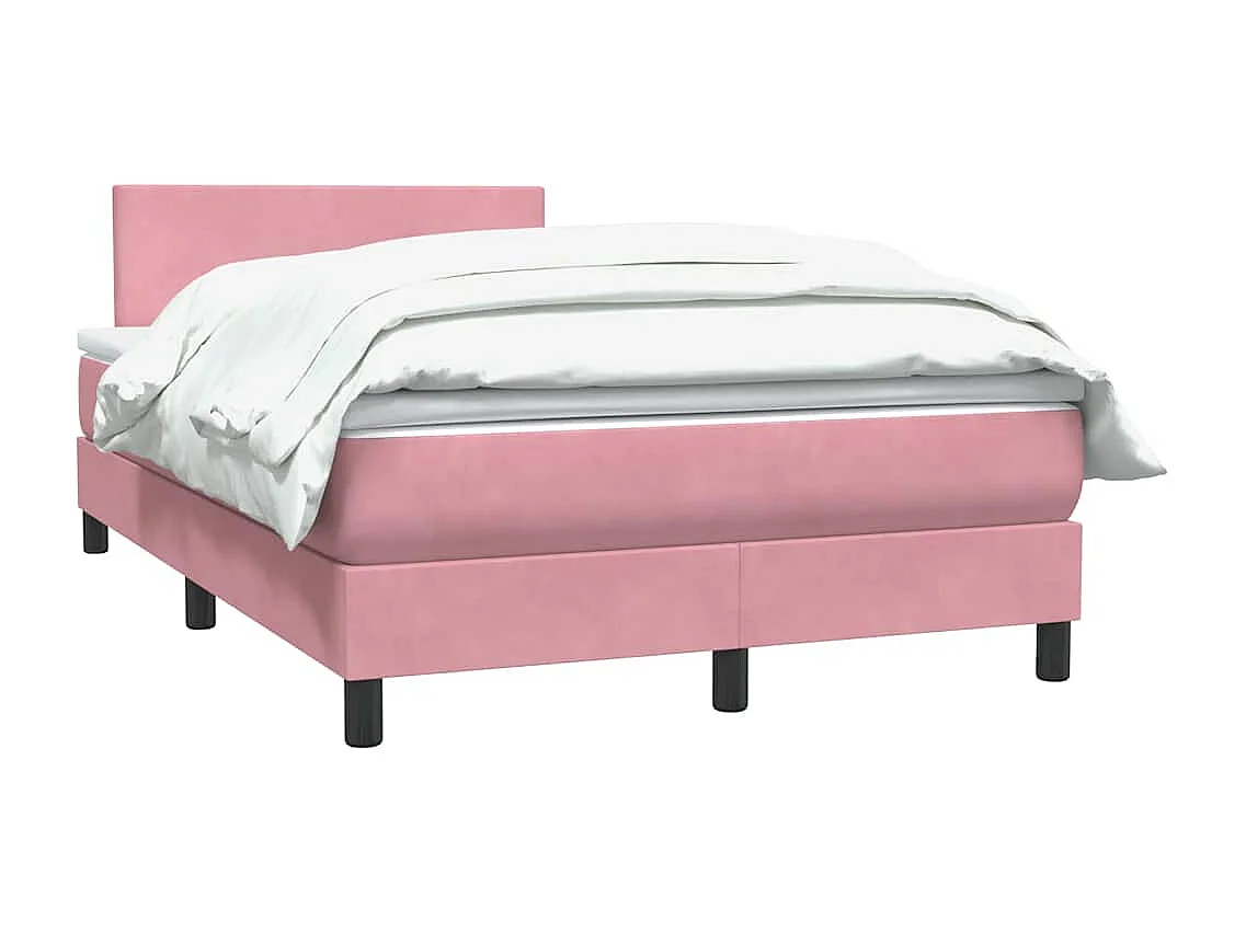 Boxspring met matras fluweel roze 120x220 cm