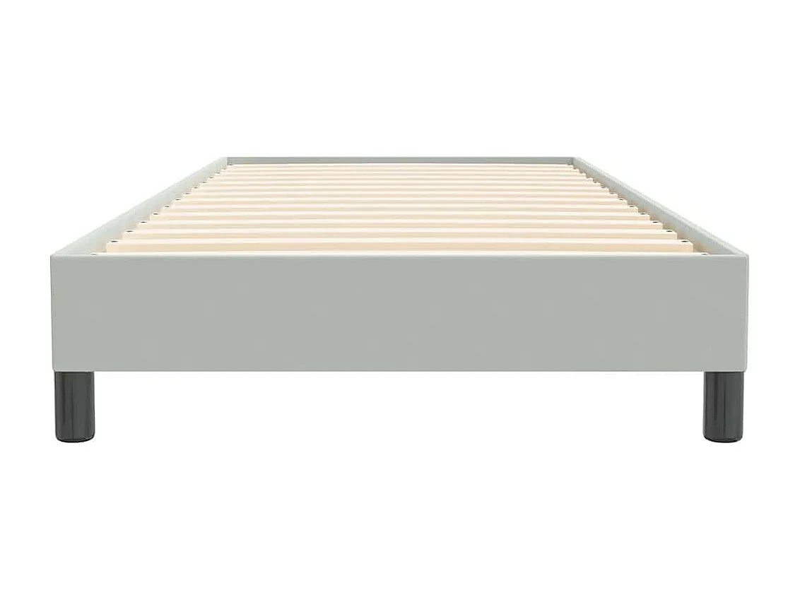 Cama box spring sin colchón gris claro terciopelo 80x220 cm